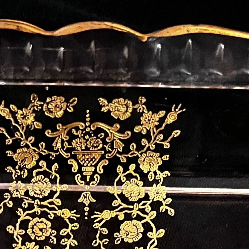 Glastonbury Lotus Crystal Rose Bud Relish Tray - Picture 5 of 7